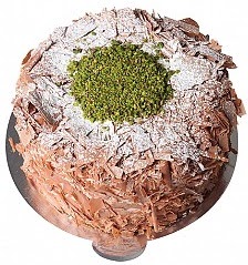 Ankara 6 ile 9 kişilik Çikolatalı Fıstıklı yaş pasta